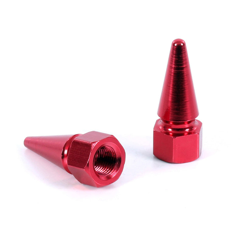 VALVE CAP ''SPIKE'' RED (2PCS)