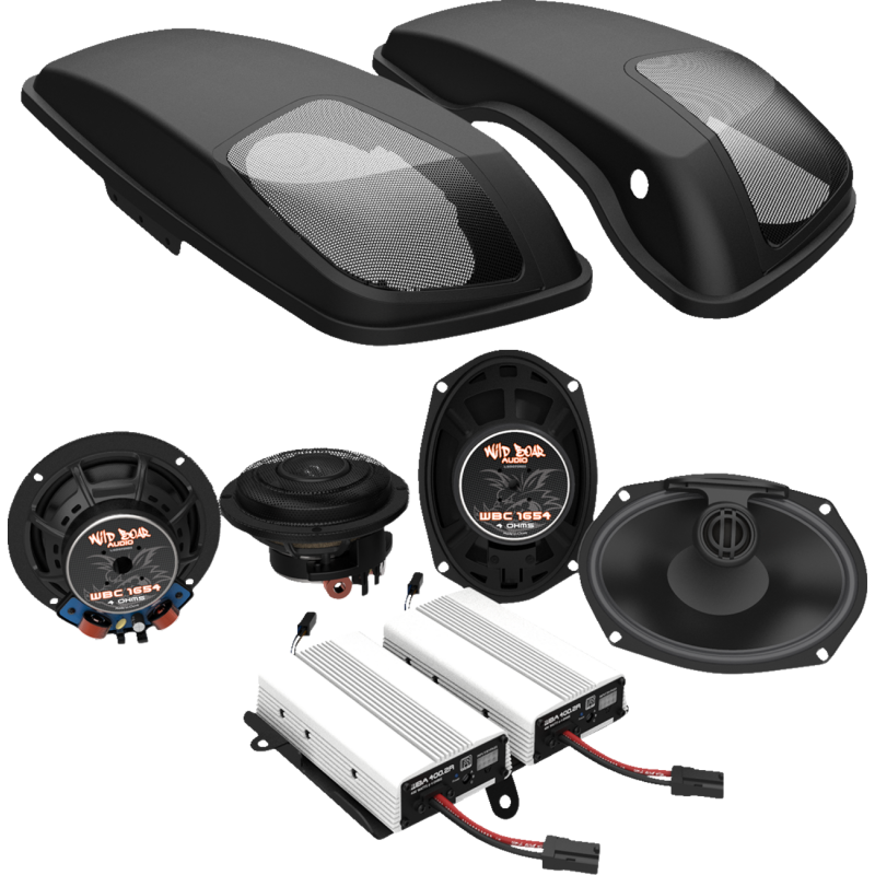 WBA FRONT SPKRS/LIDS W 6X9"/DUAL AMP 800 WATT KIT 14-23 FLHX