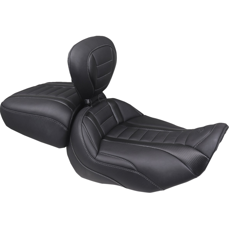 Deluxe Touring Solo Seat - Gun Metal Stitch FLT/FLH 23-24