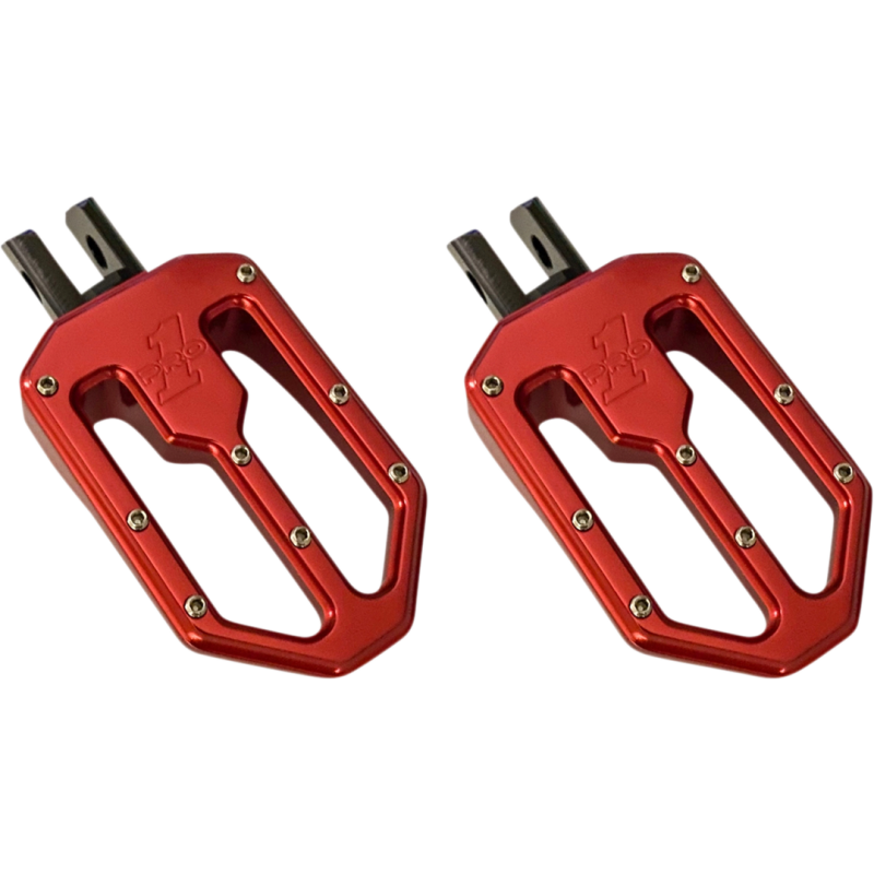 Moto V2, Billet Foot Pegs, Red Anodize, M8 Softail