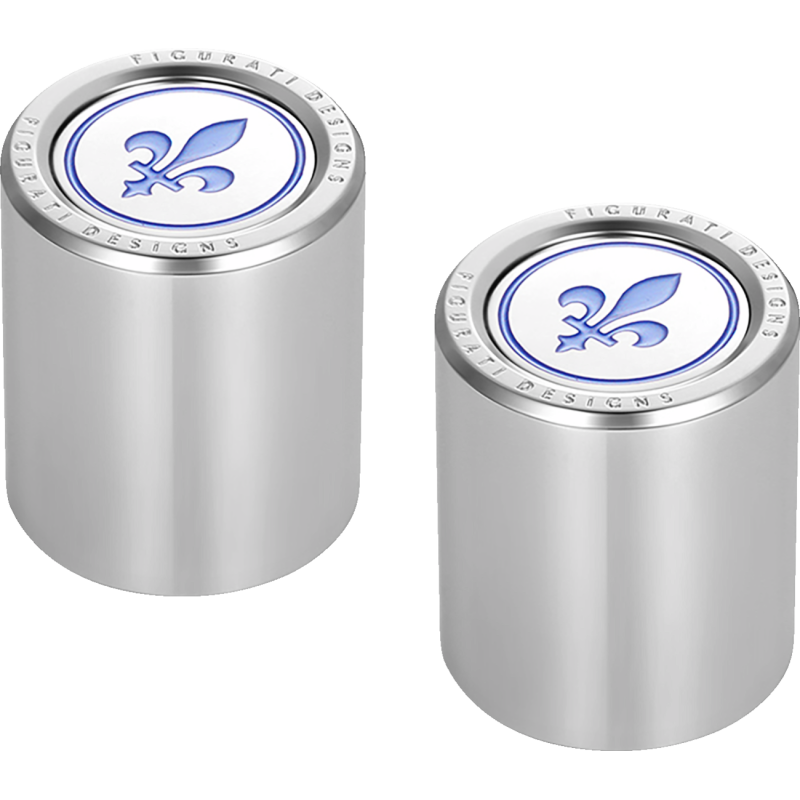 BLUE FLEUR-DE-LIS DOCKING COVERS SILVER 25X32mm