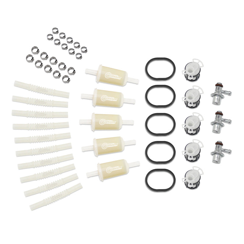 FUEL PUMP ASSEMBLY REPAIR KIT W/ FUEL PRESSURE REGULATORS, FILTERS/STRAINERS, TANK SEAL GASKETS, FLEX HOSES & CLAMPS KTM