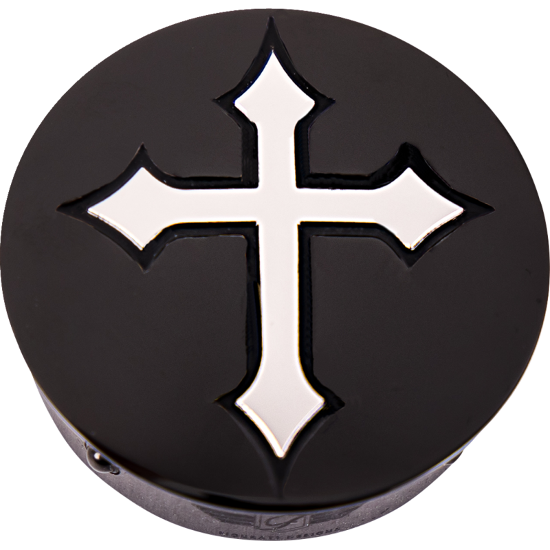 HARLEY-DAVIDSON BLACK CUSTOM SWING ARM COVERS CROSS