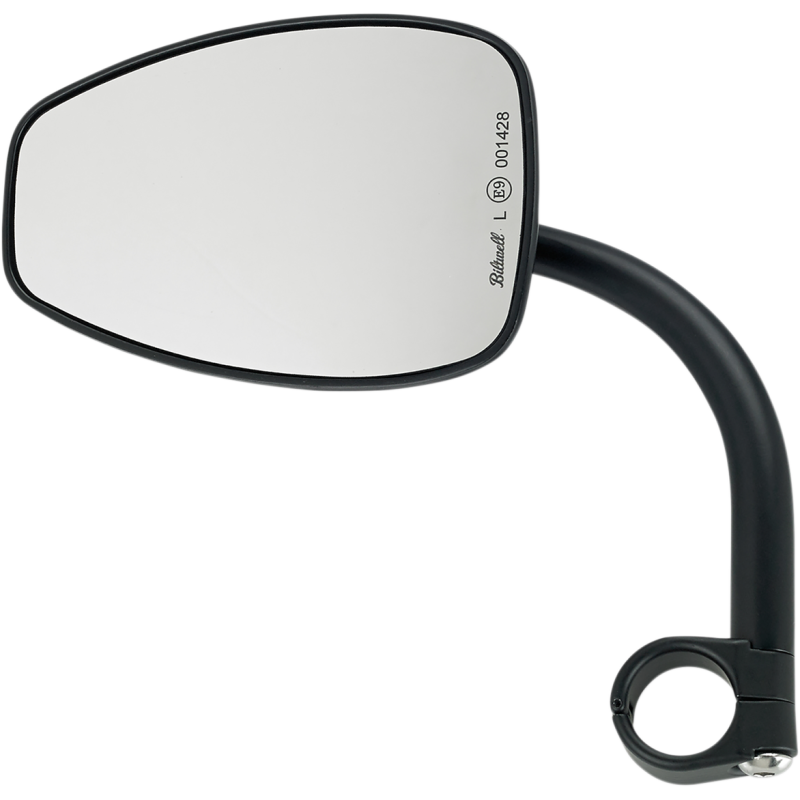 MIRROR T-DROP W/MNT 1" BK