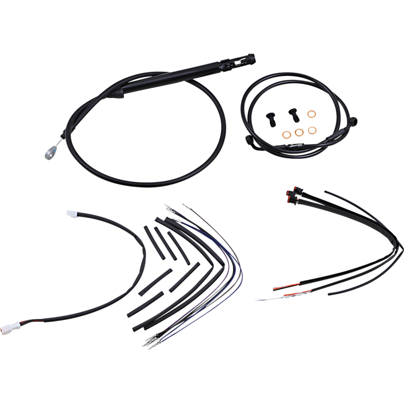 Cable Kit - Jail Bar - 12" Handlebars - Black Vinyl