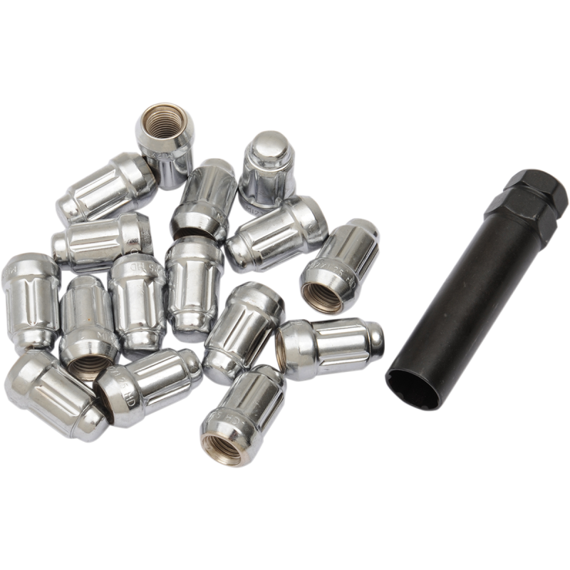 12mm X 1.25 CHROME LUG NUT SPLINED TAPERED (16)