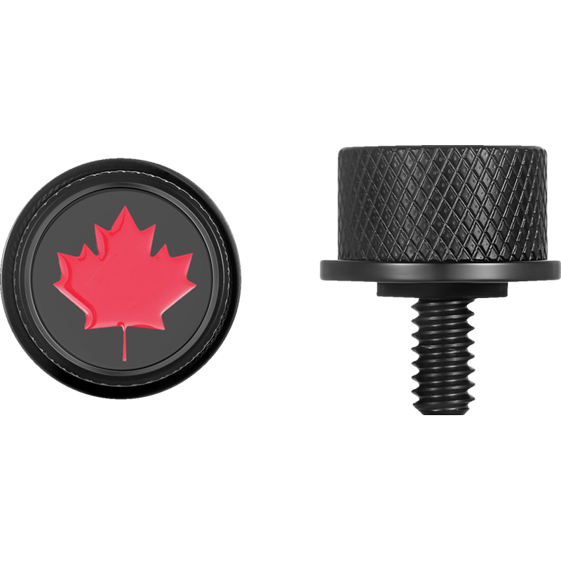 RED MAPLE LEAF SEAT SCREW BLACK