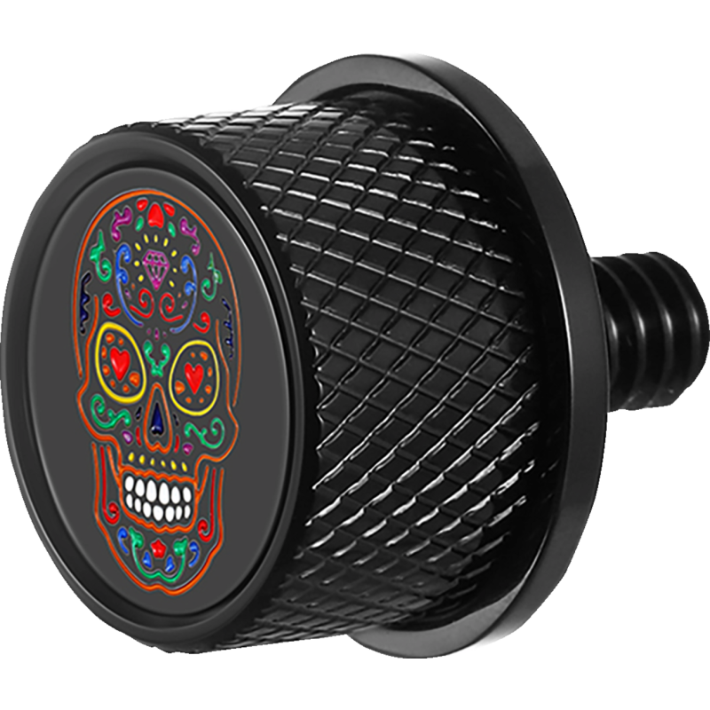 SEAT SCREW BLACK WITH 3M SUGAR SKULL-FIRE INSERT