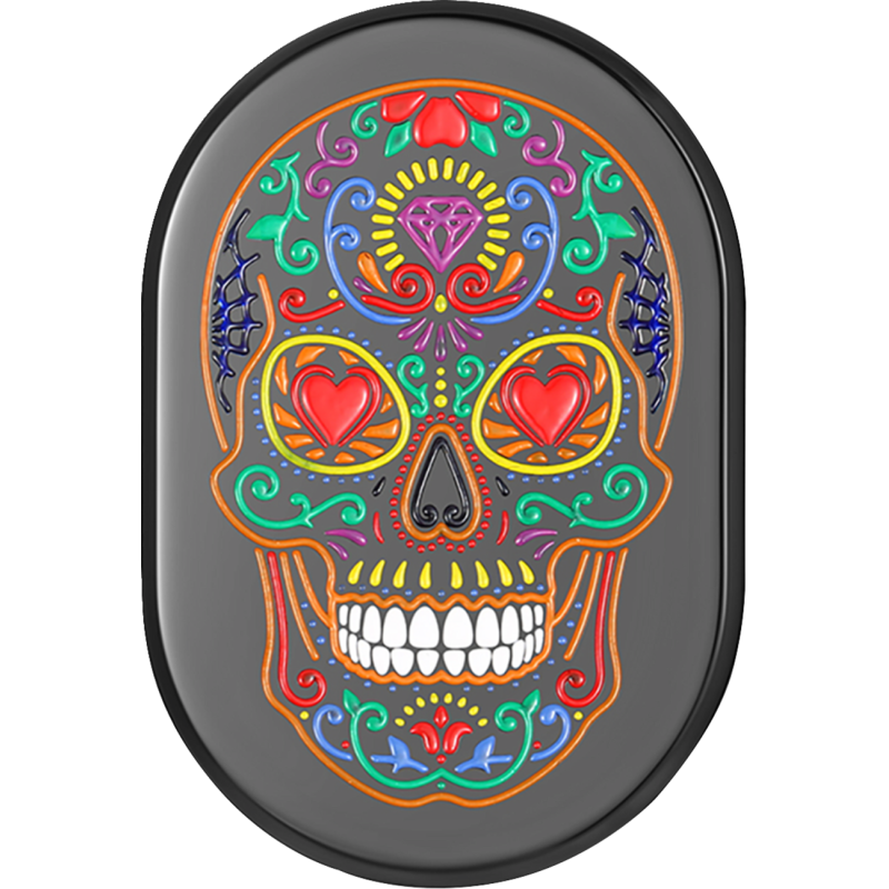BACK FENDER COVER BLACK WITH SUGAR SKULL-RIGHT