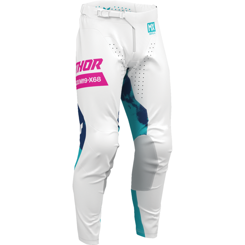 LAUNCHMODE BLEACH PANT WHT/AQ 32