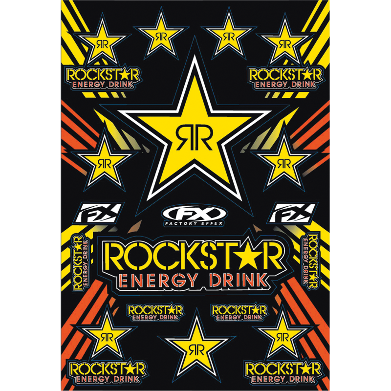 ROCKSTAR ENERGY YELLOW STICKER SHEET #1