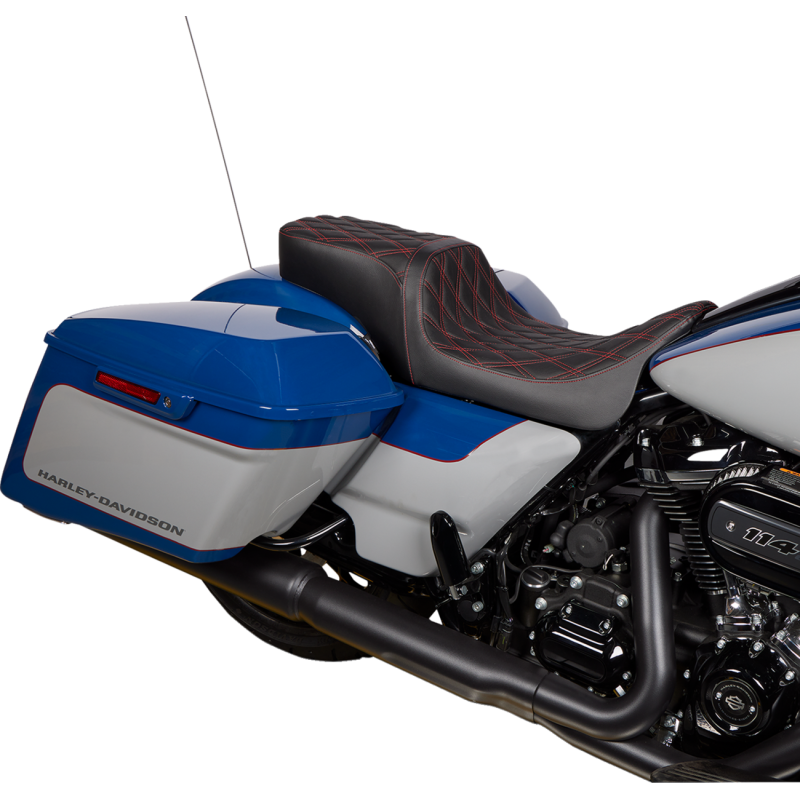 Seat Predator 2-Up Vinyl Dbl Diamond Red Stitch FLH 2008-23