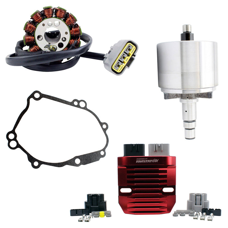 KIT STATOR + FLYWHEEL + ALUMINUM VOLTAGE REGULATOR + GASKET (YAMAHA)
