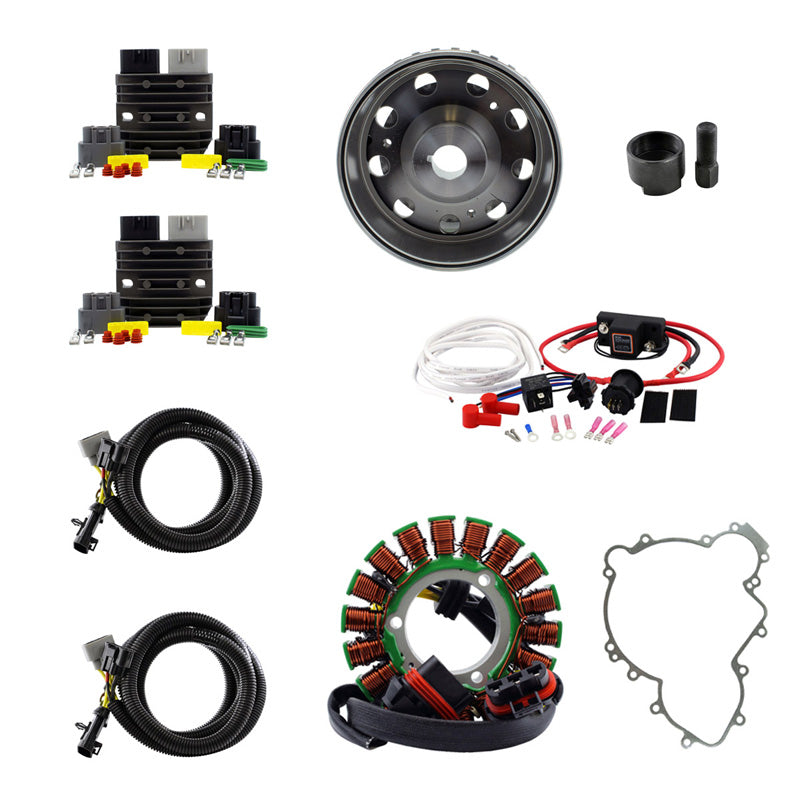 900W SPLYT STATOR + REGULATOR + DUAL BATTERY ISOLATOR + FLYWHEEL + PULLER + GASKET (POLARIS)