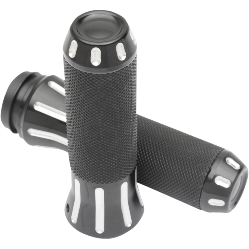 GRIPS CUSTOM 08-19 FLHT  BLK CUT