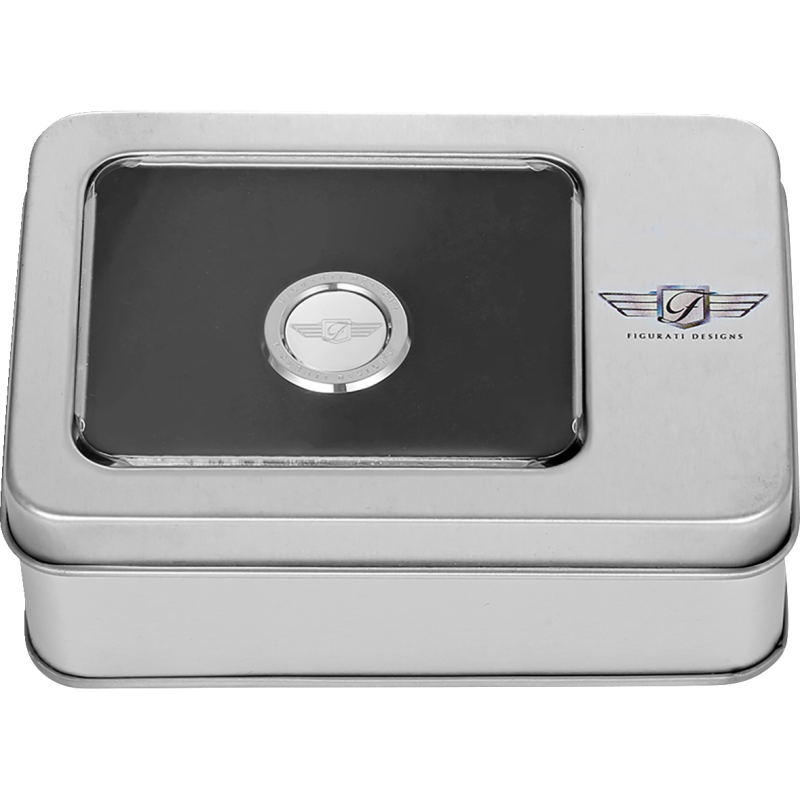 HEEL-TOE SHIFTER COVER SILVER WITH FIGURATI DESIGNS LOGO