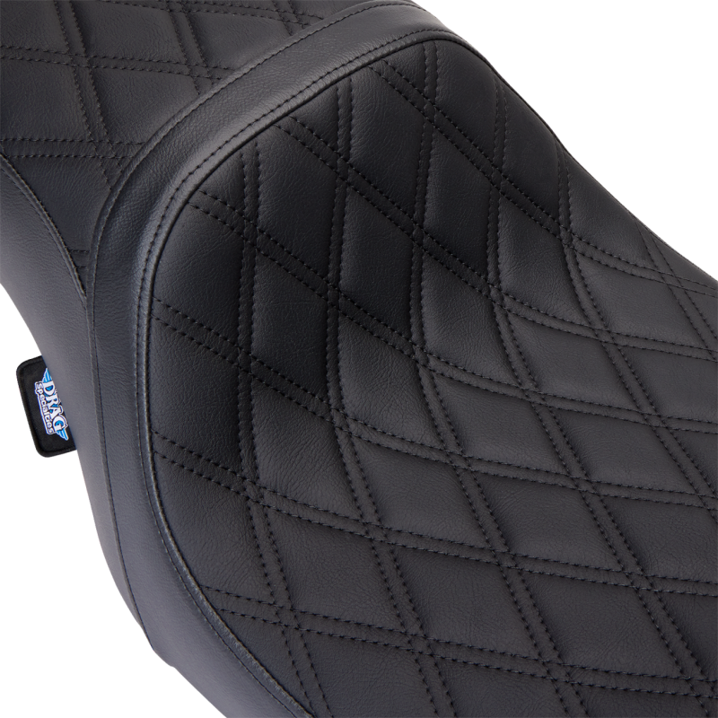 Seat Predator 2-Up Vinyl Dbl Diamond Blk Stitch FLH 2008-23
