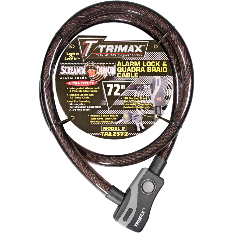 LOCK CABLE ALRM 25MMX72