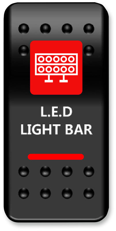 MOOSE BRANDED LED LIGHTBAR SWITCH WITH RED LED