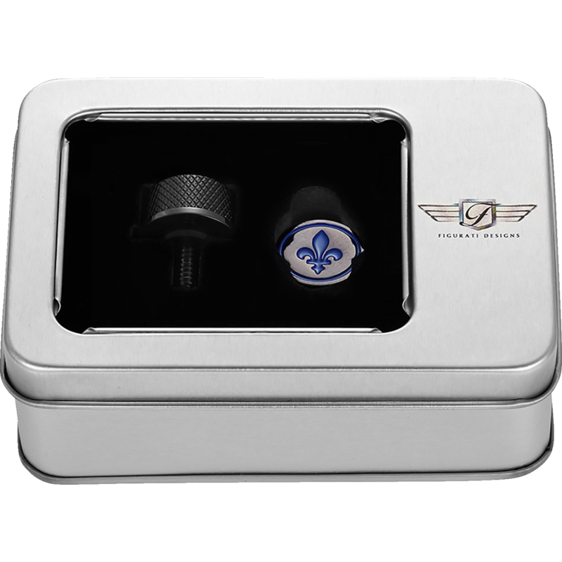 BLUE FLEUR-DE-LIS SEAT SCREW BLACK