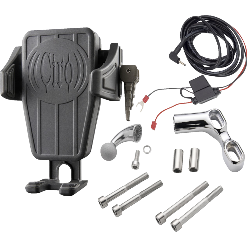 HOLDER PHONE GEN 2 CYBERCHARGER BLK, OFFSET PERCH MOUNT CHR