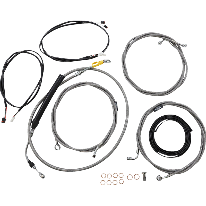 MINI HANDLEBAR CABLE KIT PLUG AND PLAY WIRING STAINLESS