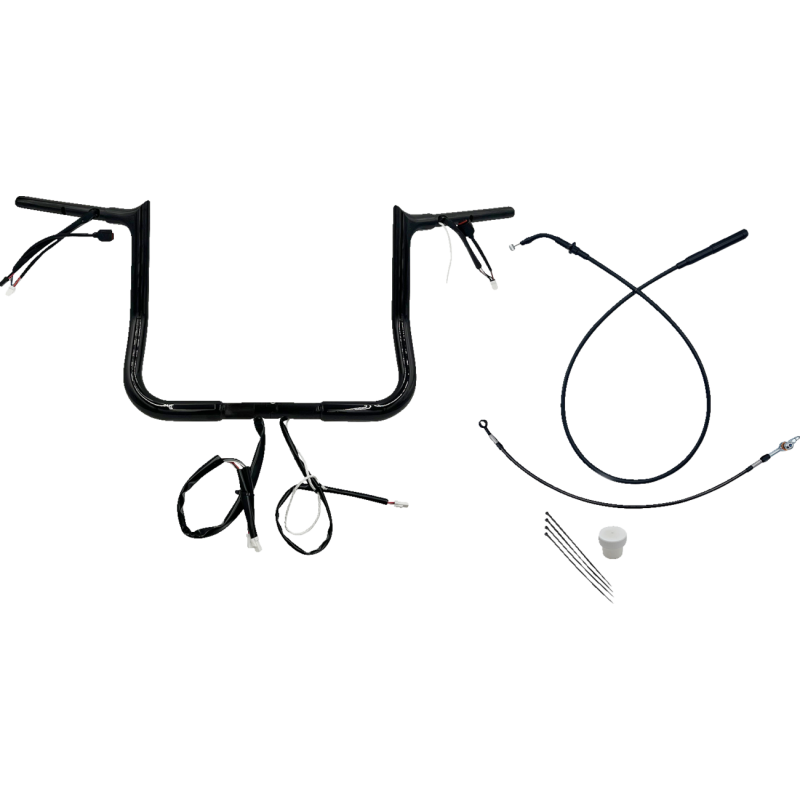 1-1/4" EZ Install Pointed Top Handlebar - 12" - BLK