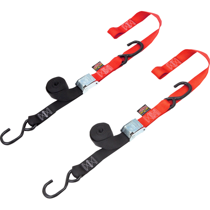 CAM BUCKLE 1.5" TIEDOWN BLACK/RED