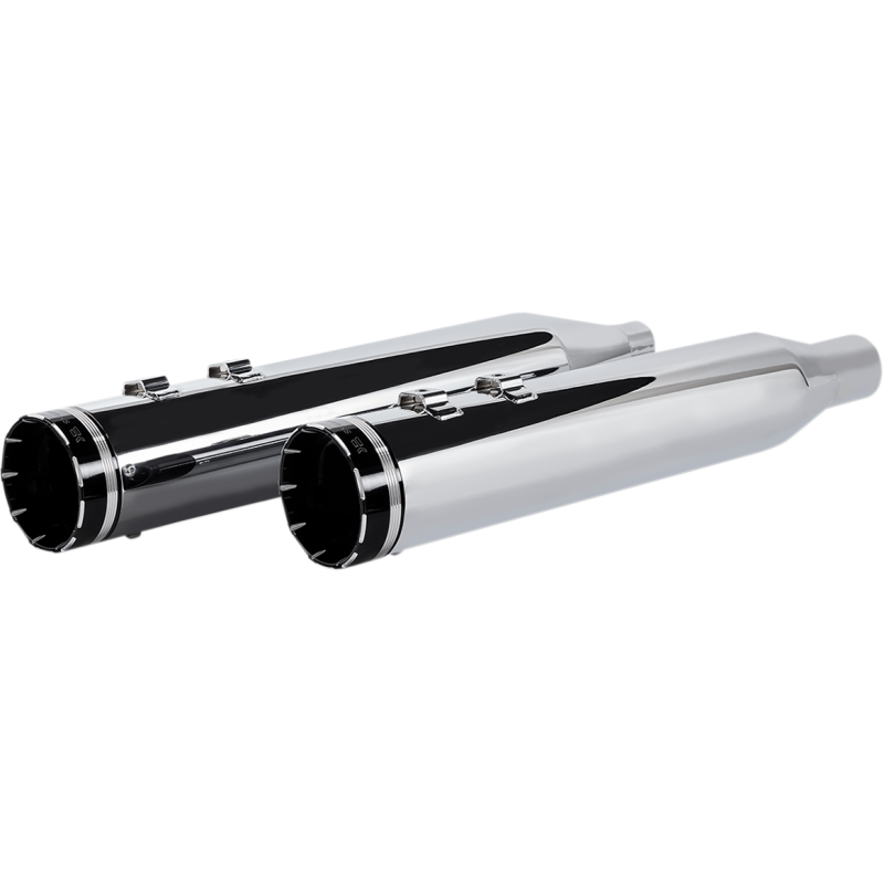 4.5" HP-PLUS CHROME TRACER BILLET TIP MUFFLERS 2017+ TOURING