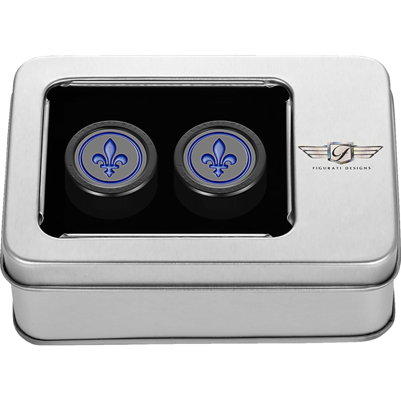 BLUE FLEUR-DE-LIS DOCKING COVERS BLACK 27X32mm