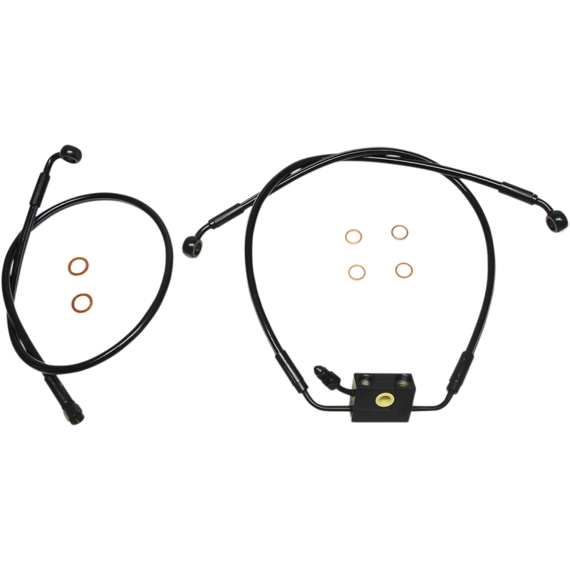 Brake Line - XR - Dual Disc - ABS - Black - Softail