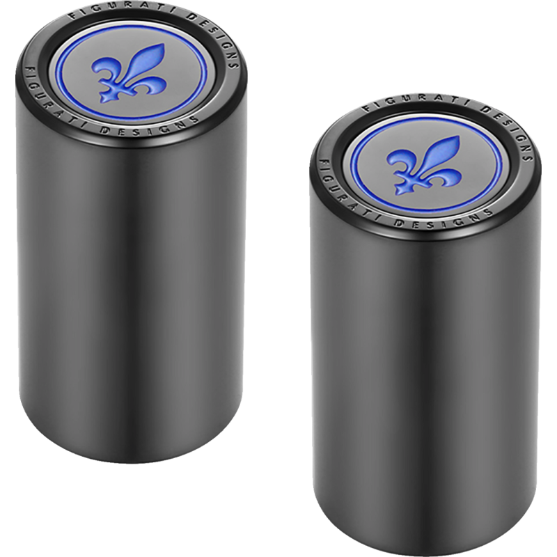 BLUE FLEUR-DE-LIS DOCKING COVERS BLACK 25X46mm