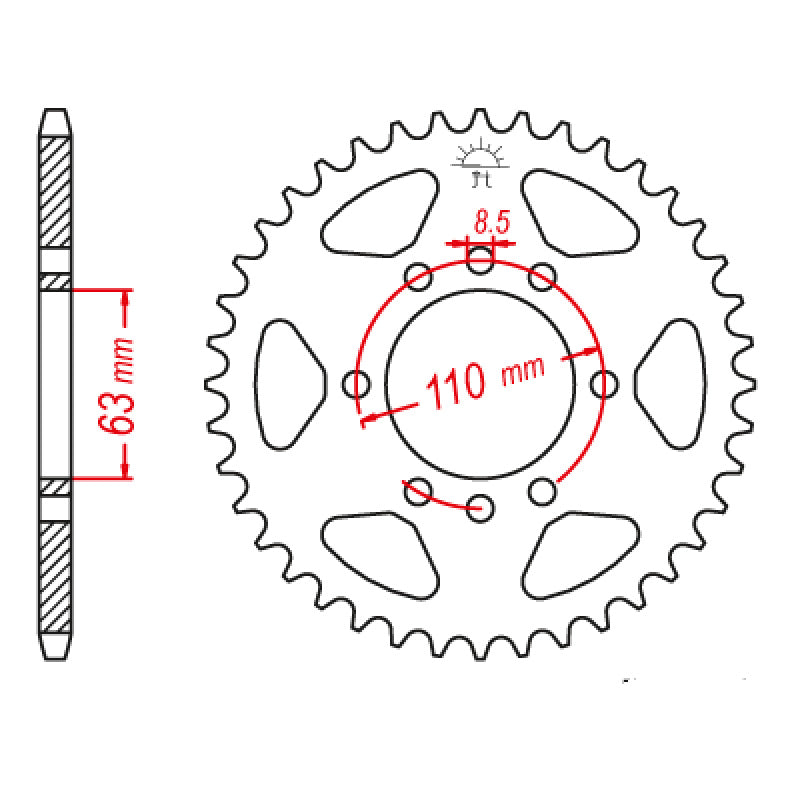 SPROCKET REAR 520 45T