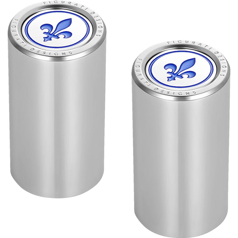 BLUE FLEUR-DE-LIS DOCKING COVERS SILVER 25X46mm