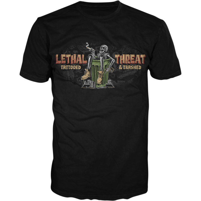 TEE TATTD&TRSHD BLACK LG