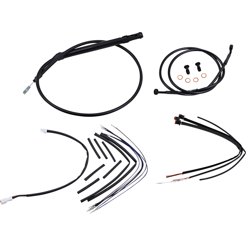 Cable Kit - Jail Bar - 14" Handlebars - Black Vinyl