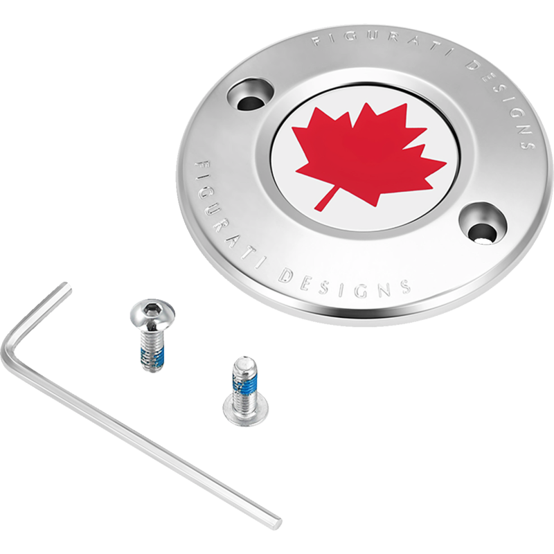 RED MAPLE LEAF TIMING COVER M8 SILVER
