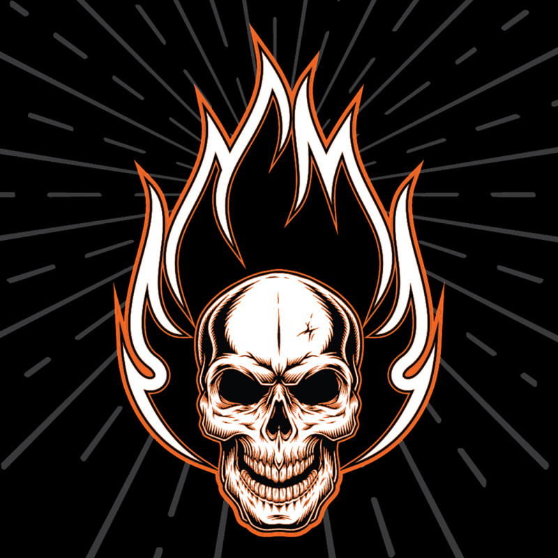 FLYDANNA COTTON FLAMING SKULL