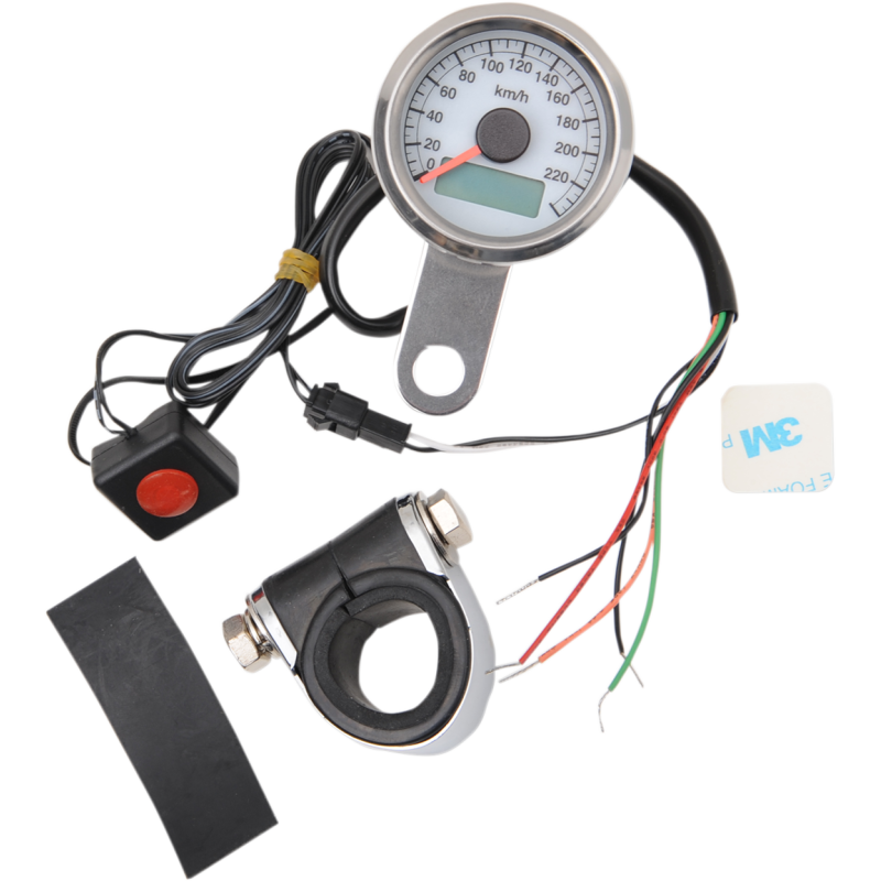1.87" MINI SPEEDO WHT KM/H