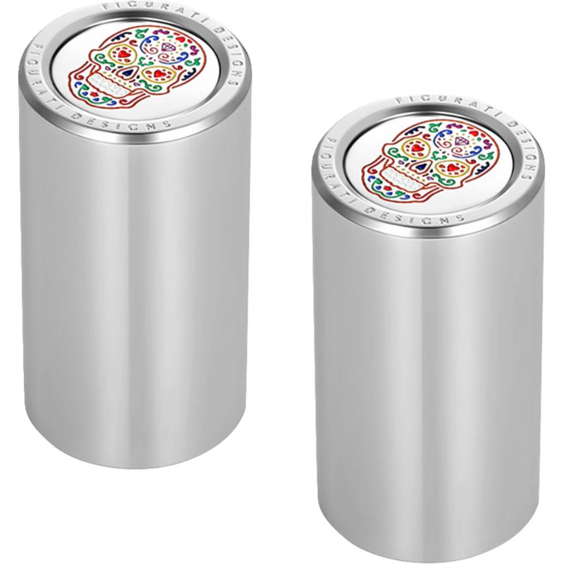 ND MAG DOCKING COVERS SILVER WITH SUGAR SKULL 25.2X46.5mm