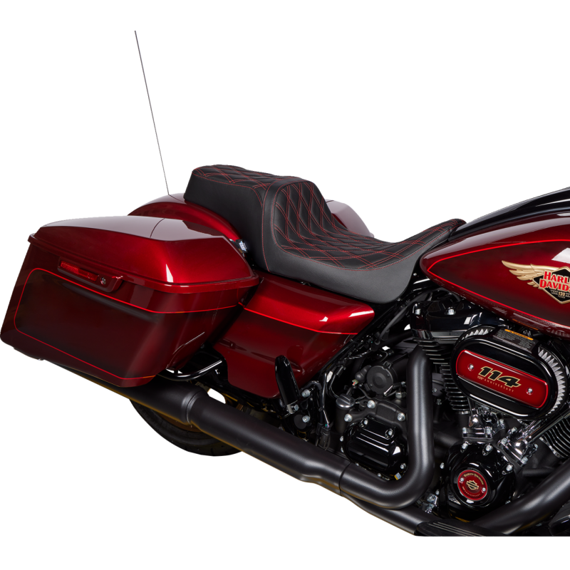 Seat Predator 1-up Vinyl Double Diamond Red FLH 2008-2023
