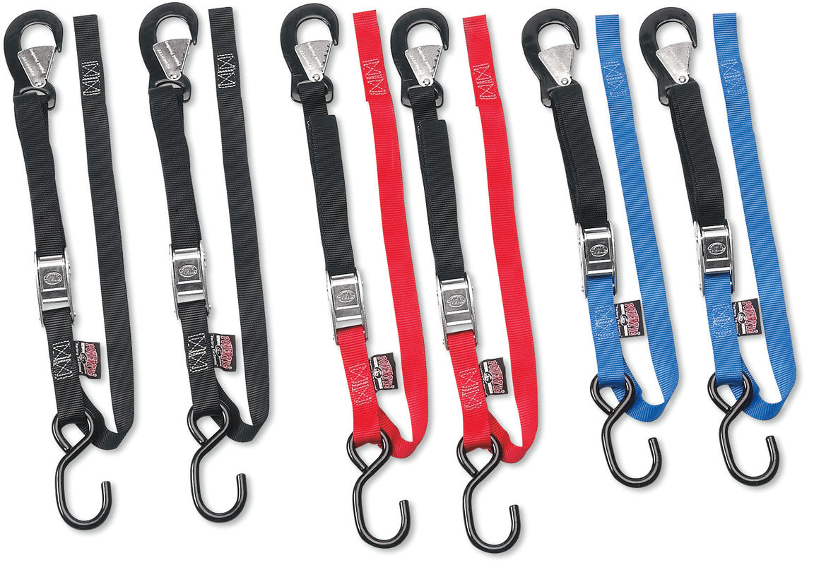 1" SOFT TYE TIE DOWNS W/S/HOOKS RED PR