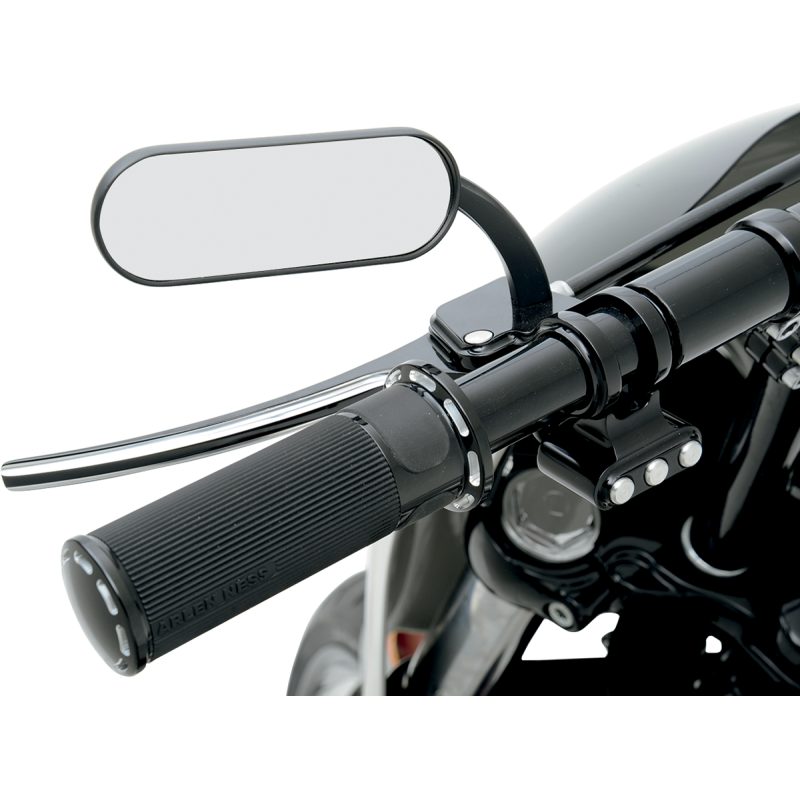 BLACK MINI OVAL MIRROR LEFT (EA)