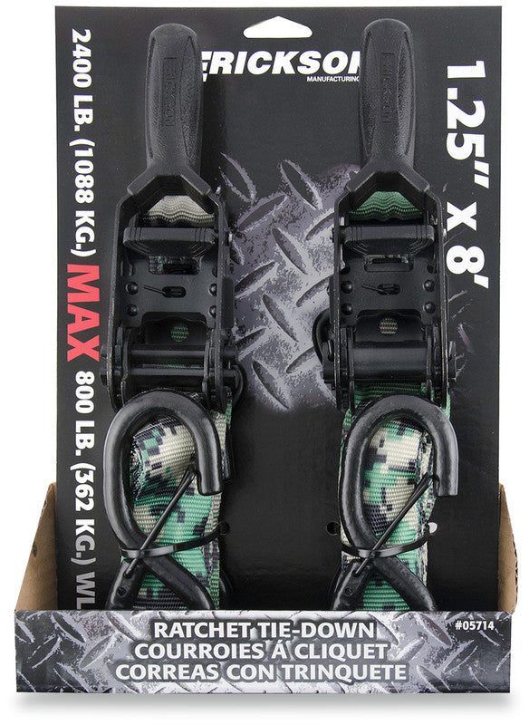 1.25"X8' 2400LB RTCHT DIGITALGRNCAMO 2PK