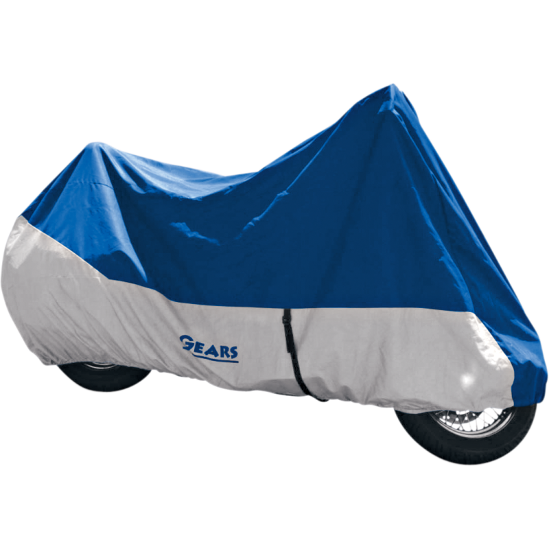 PREMIUM MOTORCYCLE COVER MED BLUE/SILVER