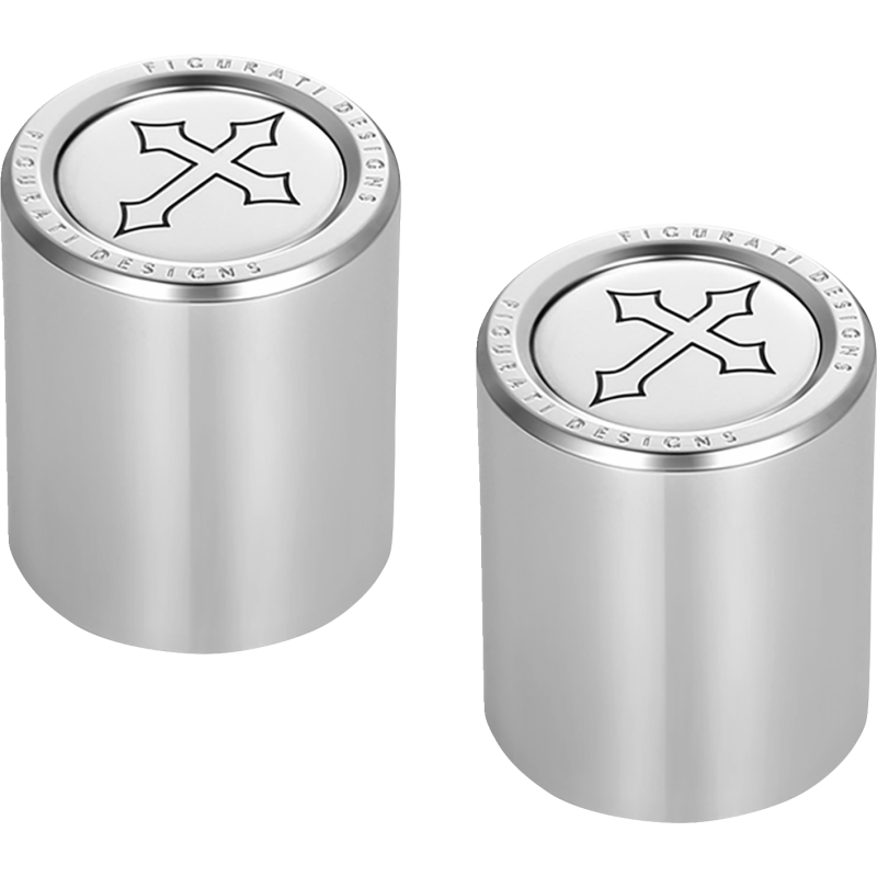 ND MAG DOCKING COVERS SILVER WITH CROSS 25.2X32mm