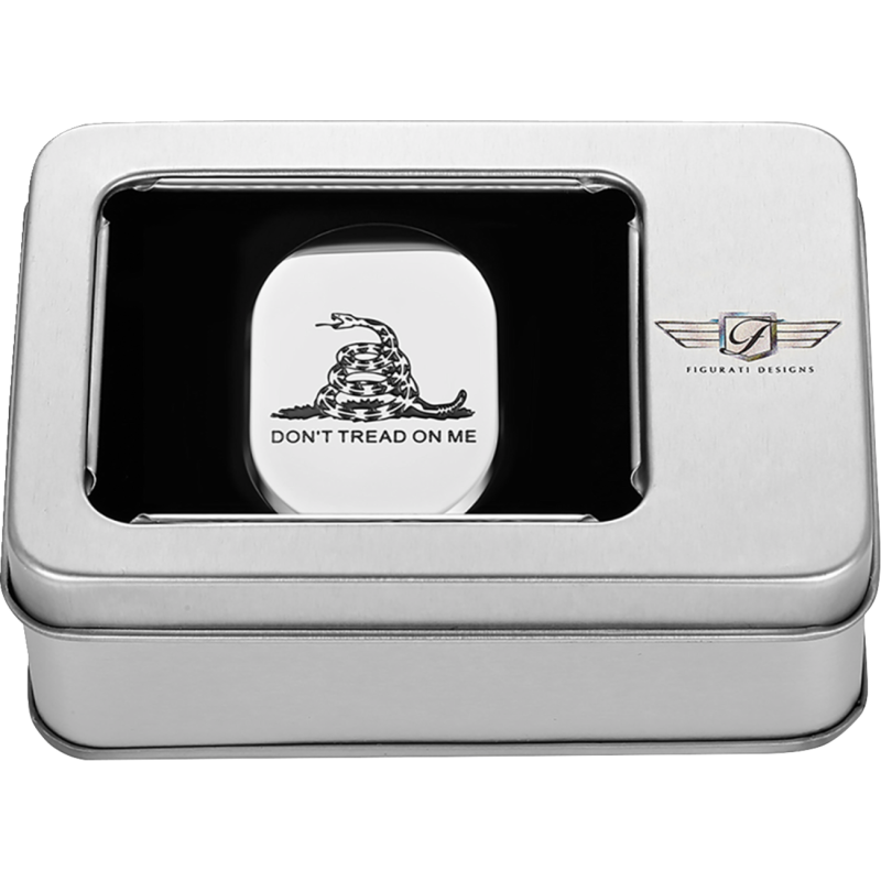 BACK FENDER COVER SILVER WITH DON'T TREAD ON ME-LEFT