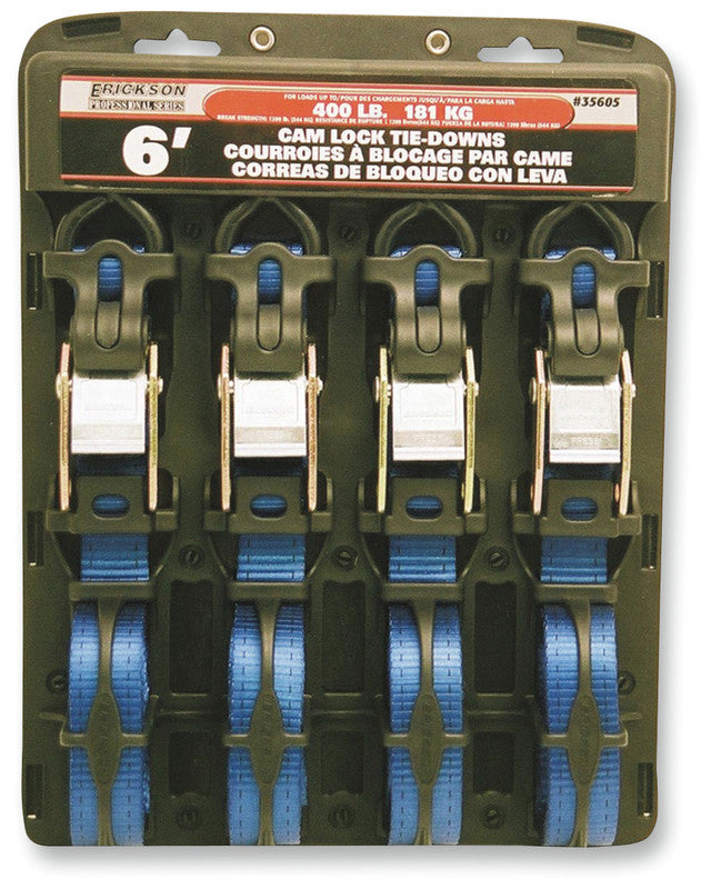 1"x6' 1200LB CAM BUCKLE TIE-DOWN 4PK