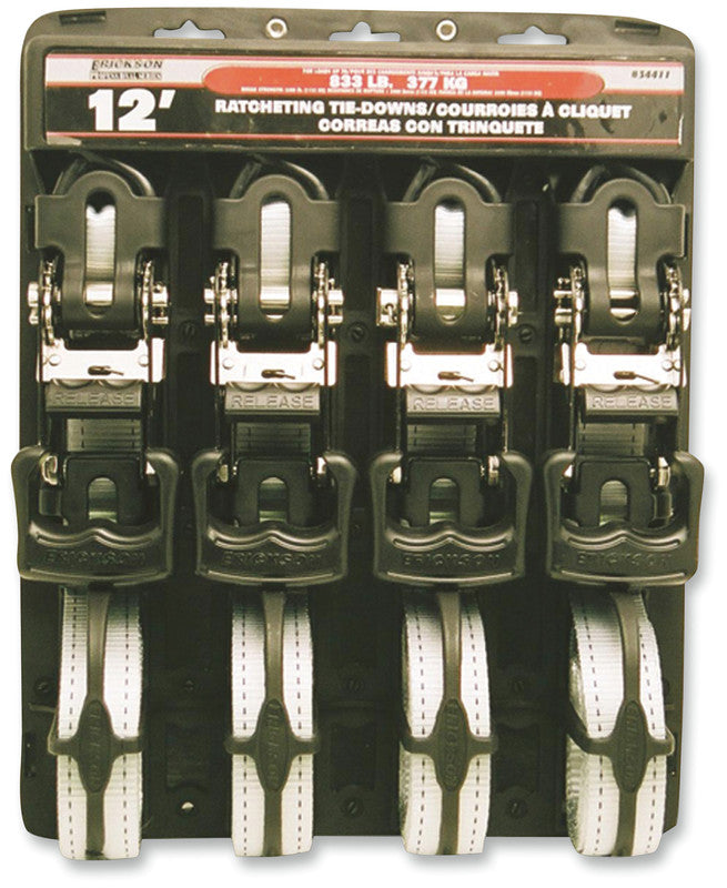 1-1/4"x12' 2500LB RATCHET TIE-DOWN 2PK