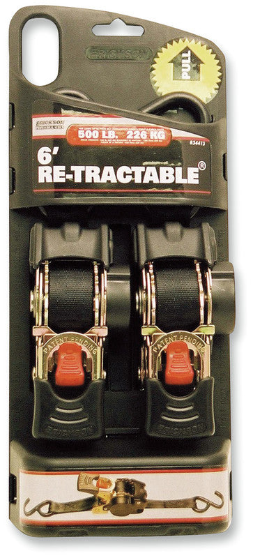 1"x6' 2500LB RETRACTABLE TIE-DOWN 2PK